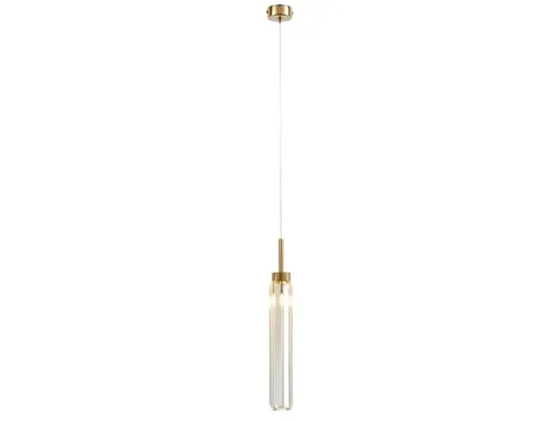 Светильник подвесной  4521 L/S gold Newport прозрачный 1 лампа, основание золотое в стиле американский современный 